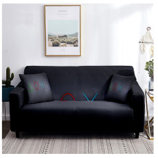 Game Sofa black color with PlayStation logo design  for Gaming Boys Bedroom Playroom Washable Furniture Protector From Dust Stain - 2 Seater 145-185cm